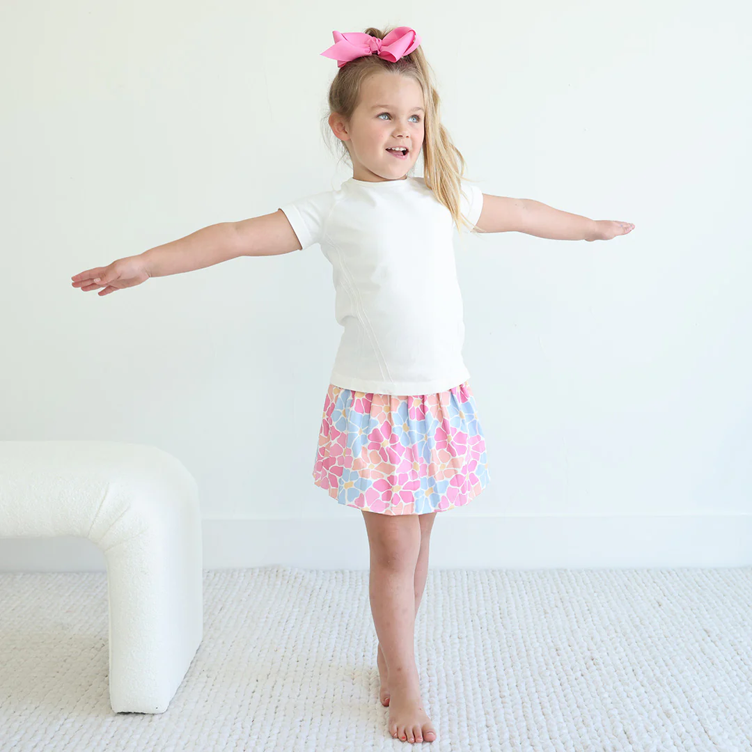 Kids CloudActive™ Athletic Pleated Skirt | Power Flowers - Image 13