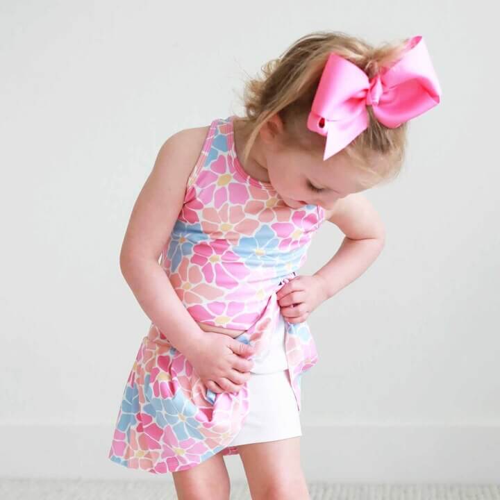 Kids CloudActive™ Athletic Pleated Skirt | Power Flowers - Image 3
