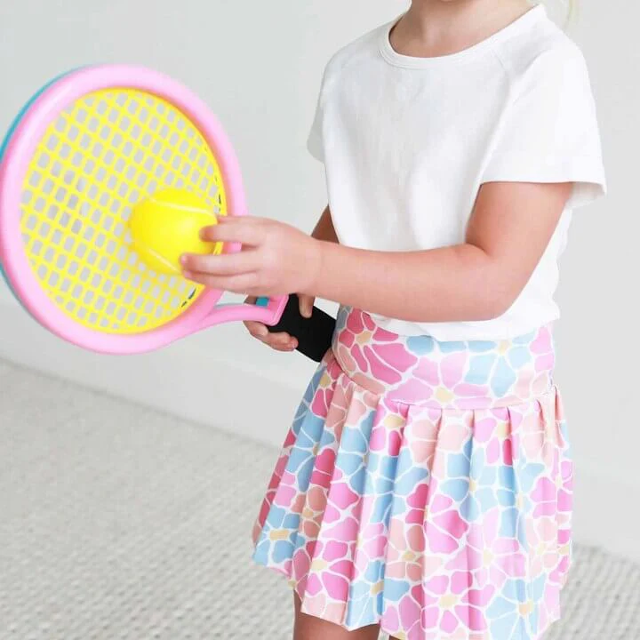 Kids CloudActive™ Athletic Pleated Skirt | Power Flowers - Image 9