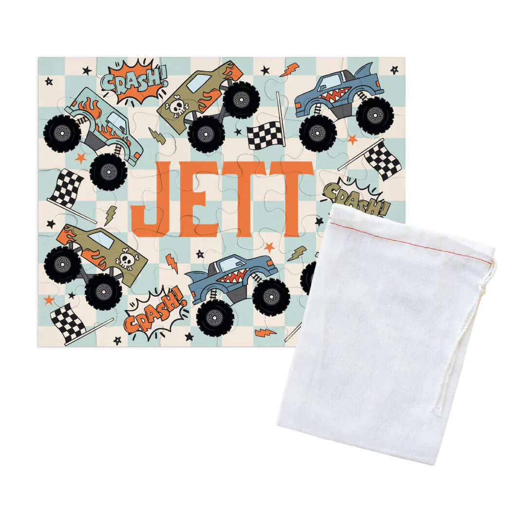 Kids Personalized 30 Piece Puzzle | Big Wheelin' - Image 3