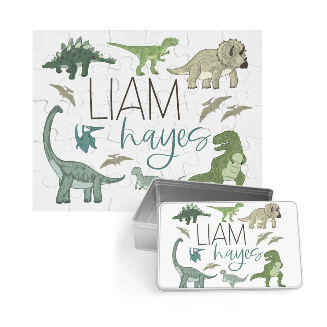 Kids Personalized 30 Piece Puzzle | Dinosaur Friends - Image 3