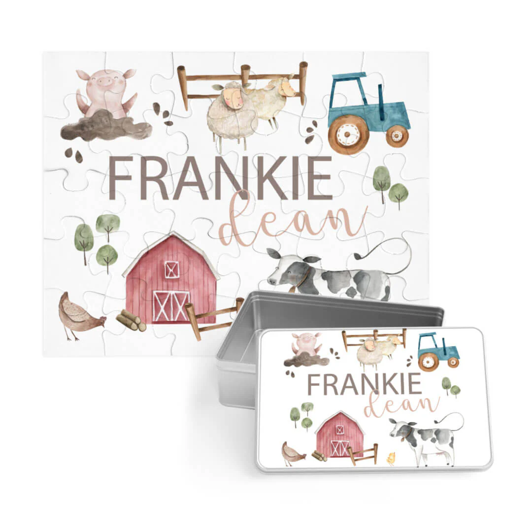 Kids Personalized 30 Piece Puzzle | Frankie's Farm Party - Image 2
