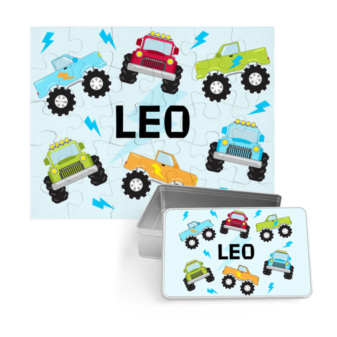 Kids Personalized 30 Piece Puzzle | Truck Rally - Image 2