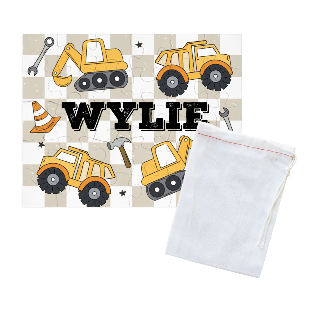 Kids Personalized 30 Piece Puzzle | Under Construction - Image 3