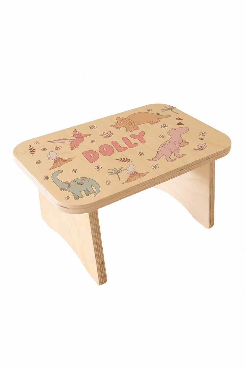 Kids Personalized Step Stool | Dolly's Dinos - Image 2