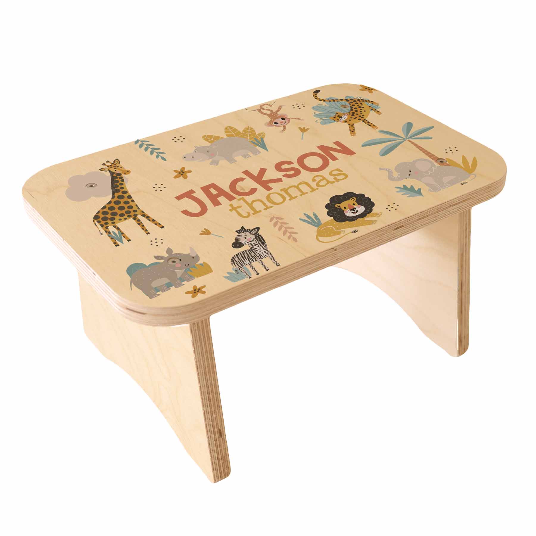 Kids Personalized Step Stool | Safari Adventure - Image 2