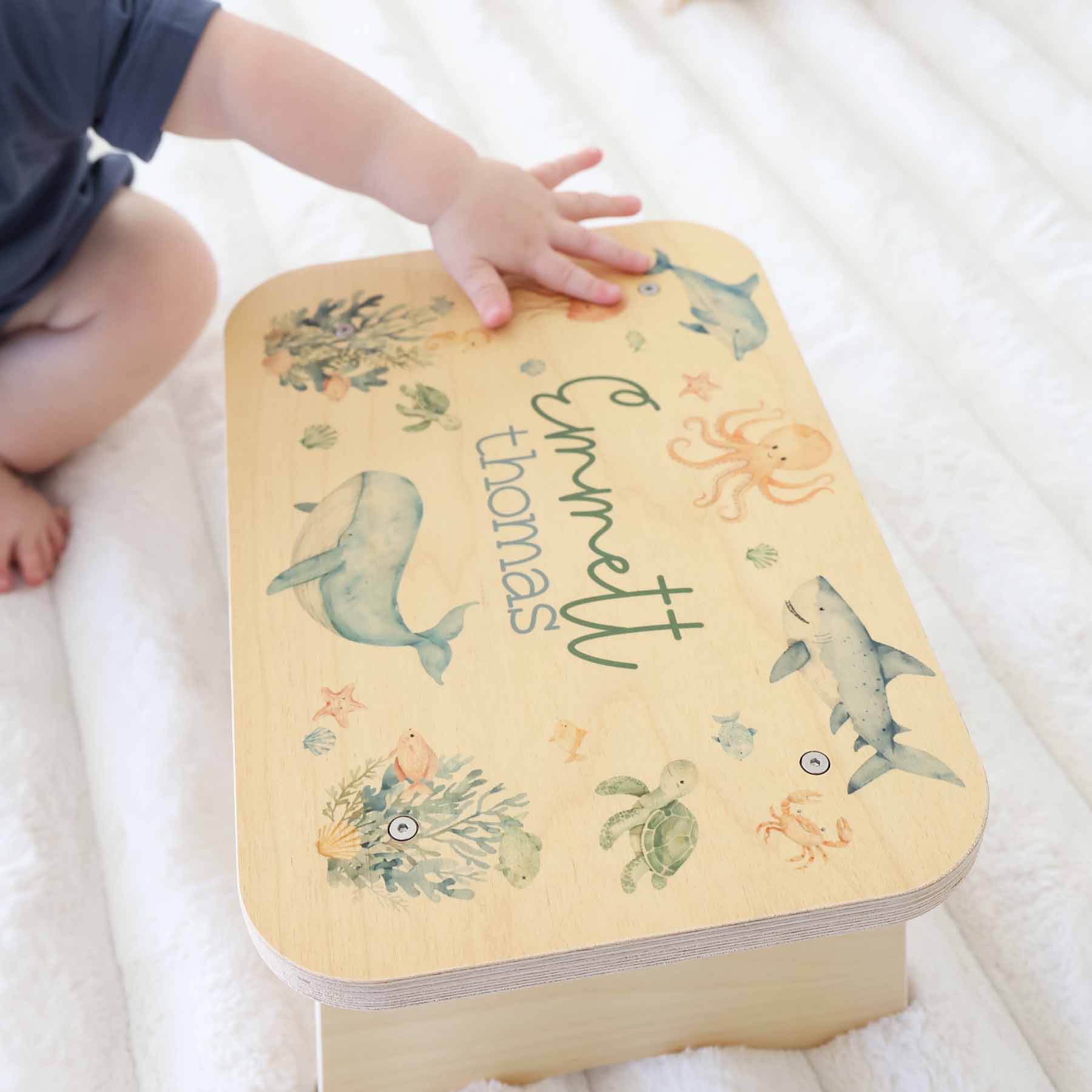 Kids Personalized Step Stool | Sea Cuties - Image 3