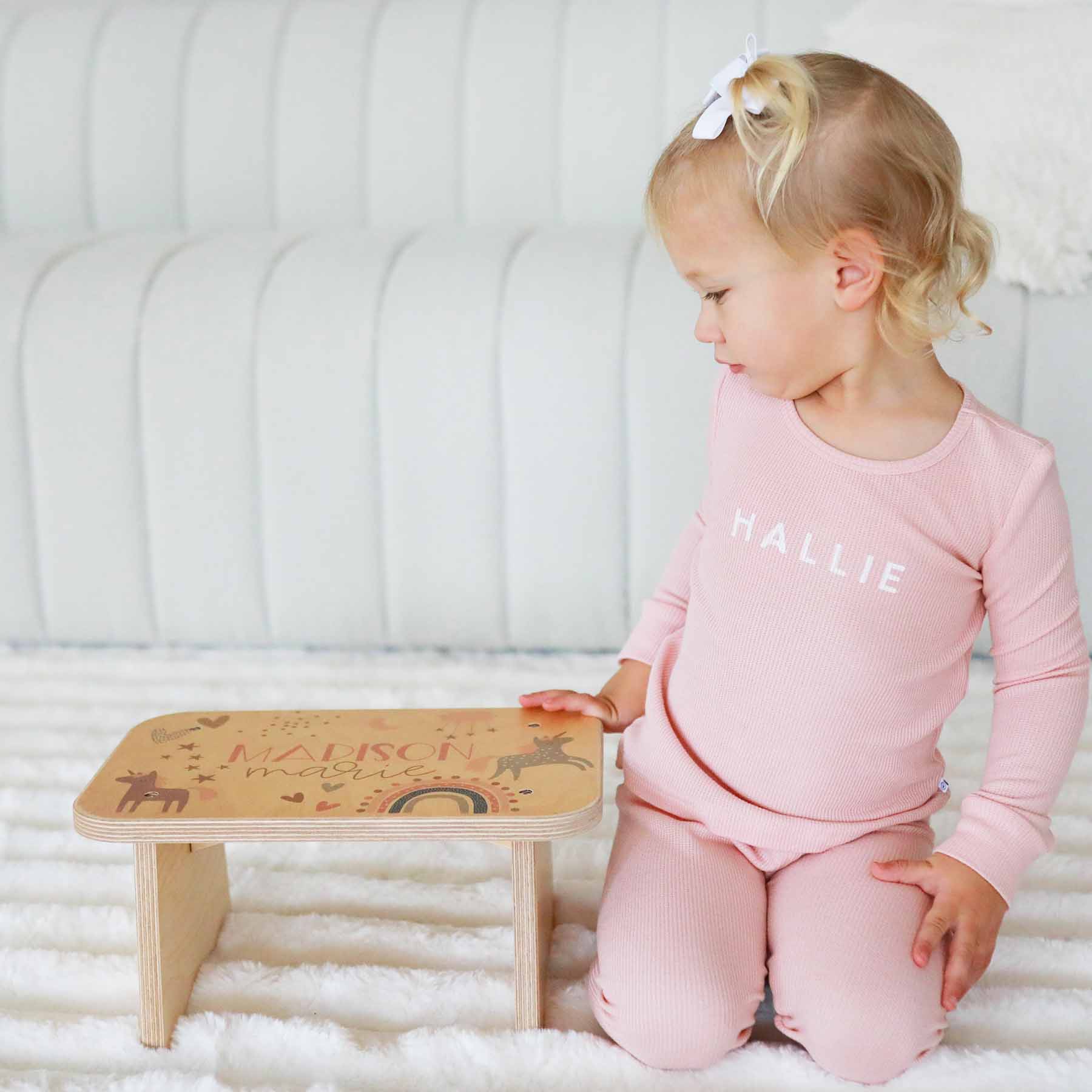 Kids Personalized Step Stool | Unicorns & Rainbows - Image 7