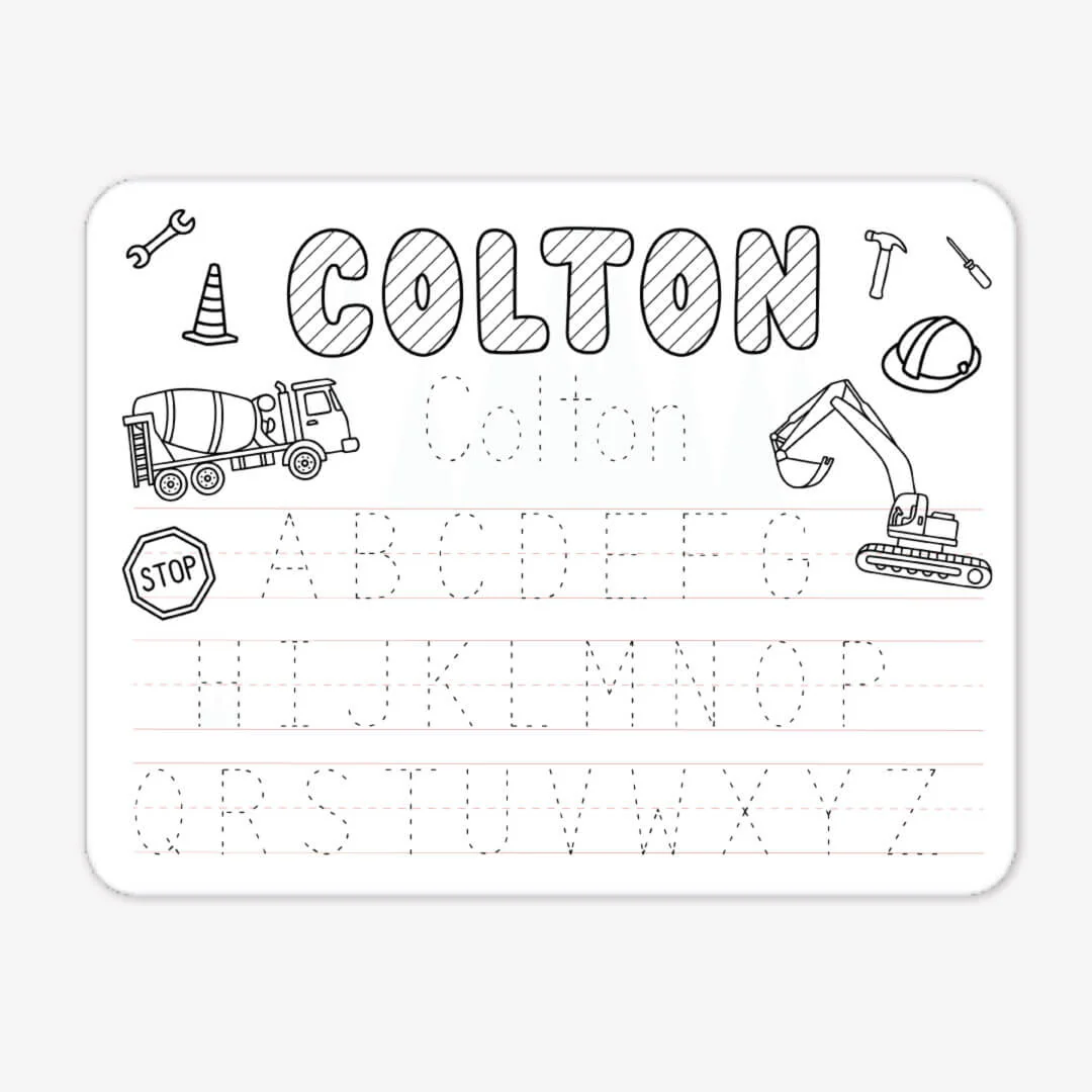 Kids Personalized Whiteboard | Construction Zone - Image 2