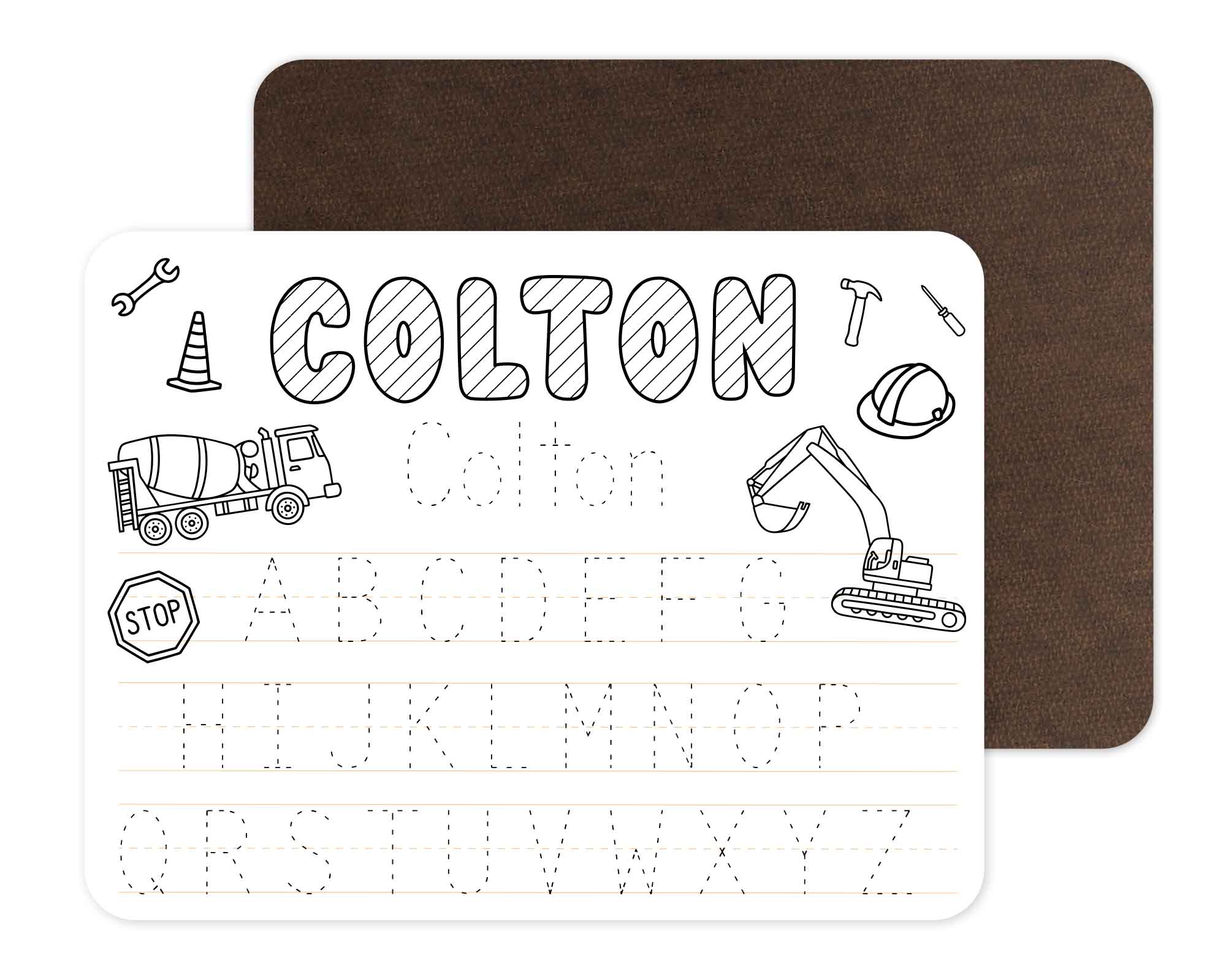 Kids Personalized Whiteboard | Construction Zone - Image 3