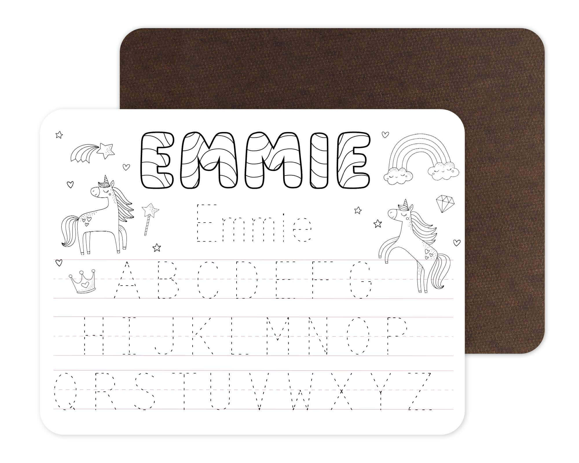 Kids Personalized Whiteboard | Enchanted Unicorns - Image 3