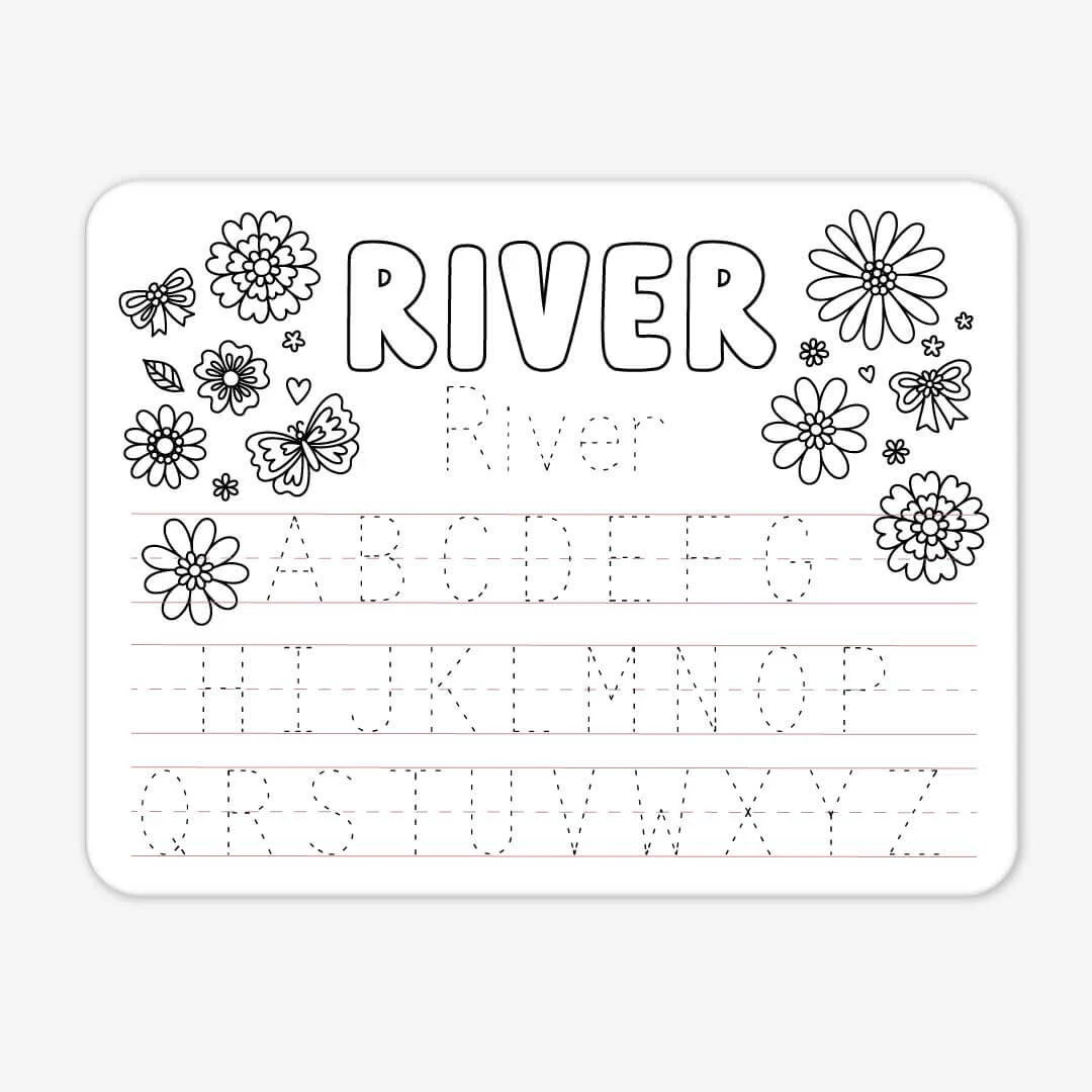 Kids Personalized Whiteboard | Floral Flutter - Image 2