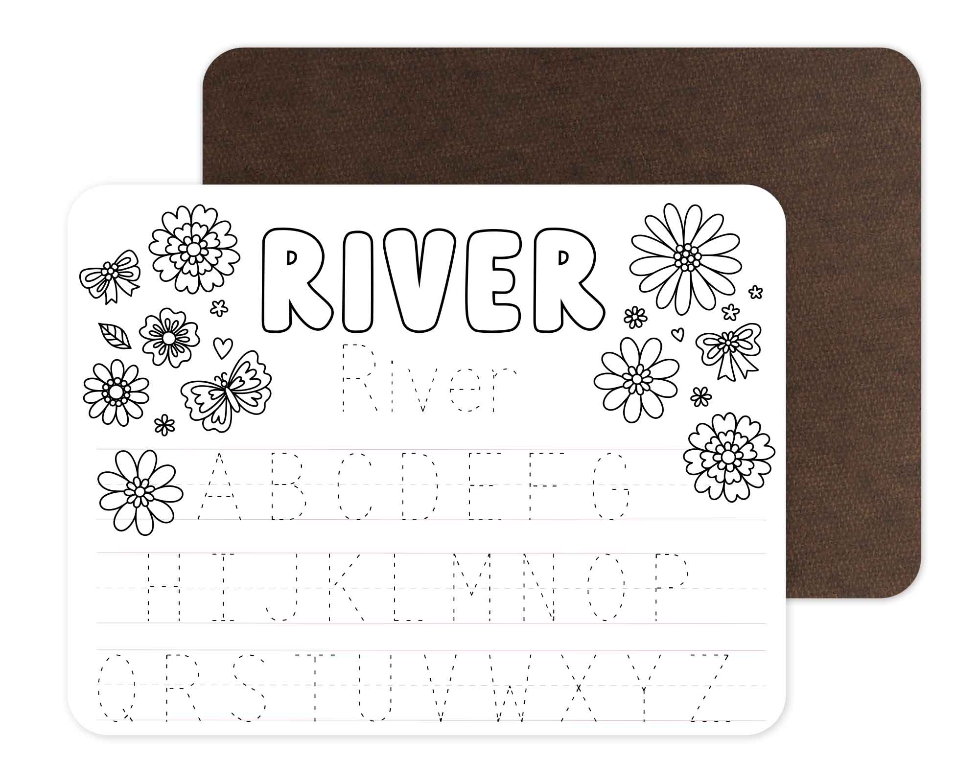 Kids Personalized Whiteboard | Floral Flutter - Image 3