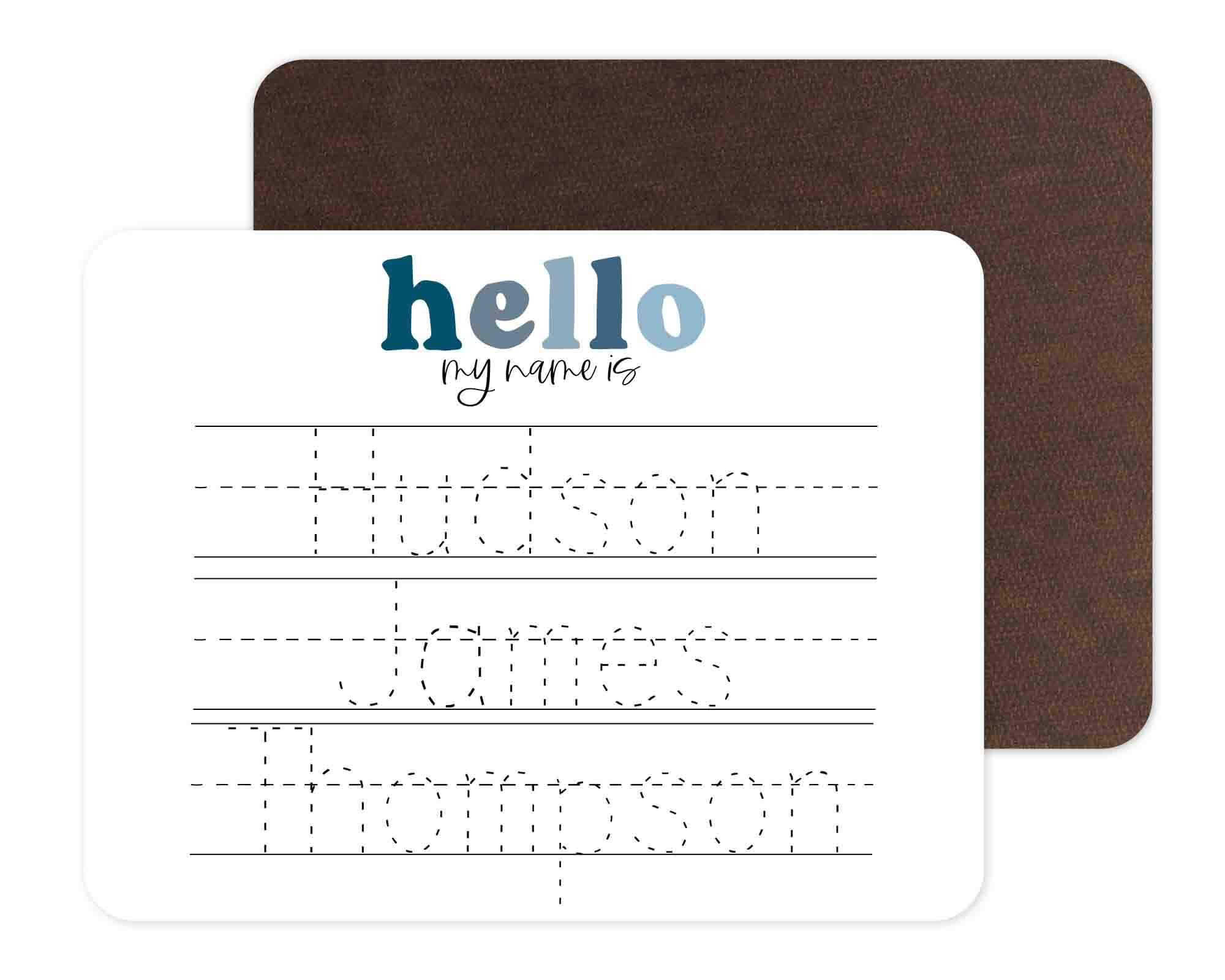Kids Personalized Whiteboard | Hello My Name Is - Blues - Image 2