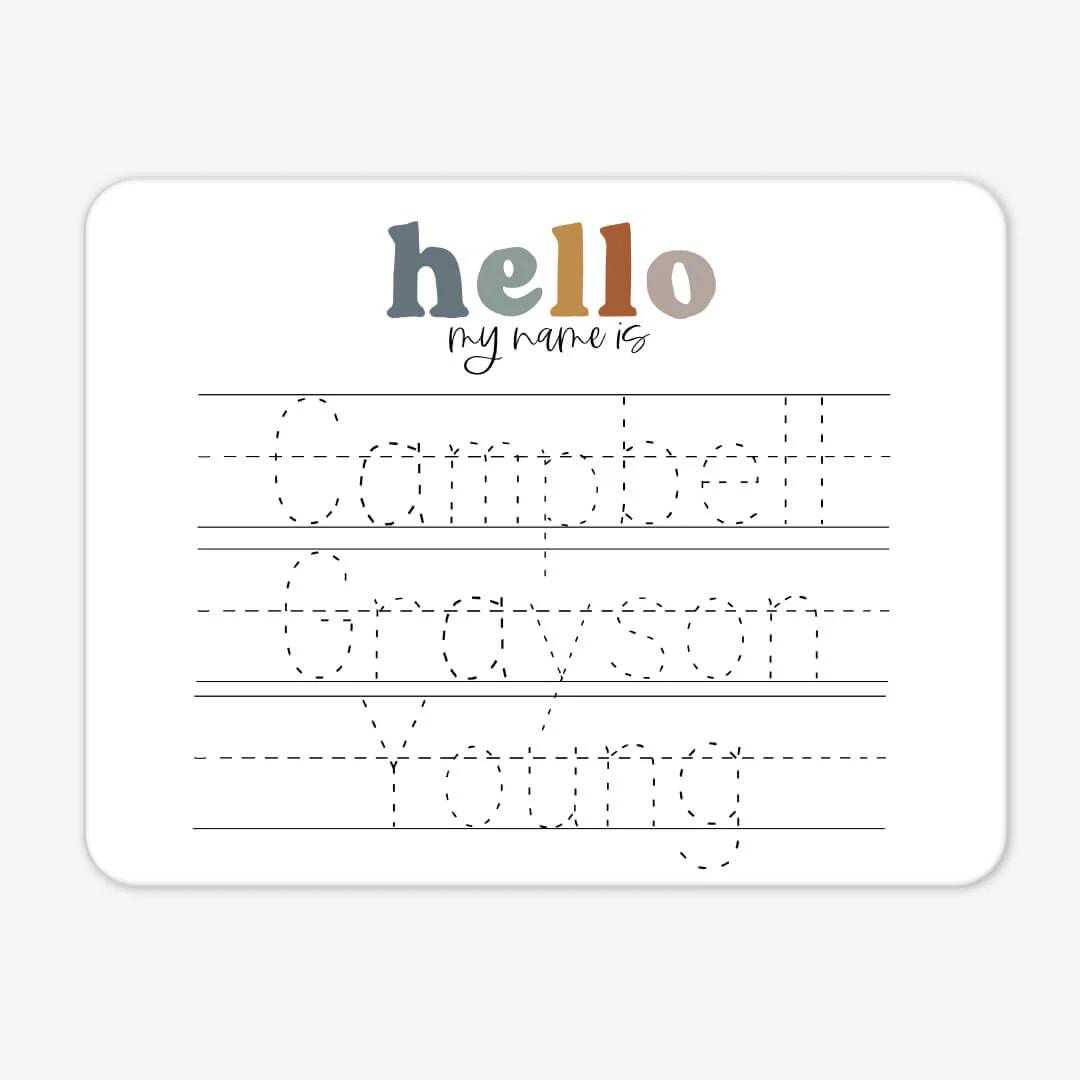 Kids Personalized Whiteboard | Hello My Name Is - Neutral - Image 2