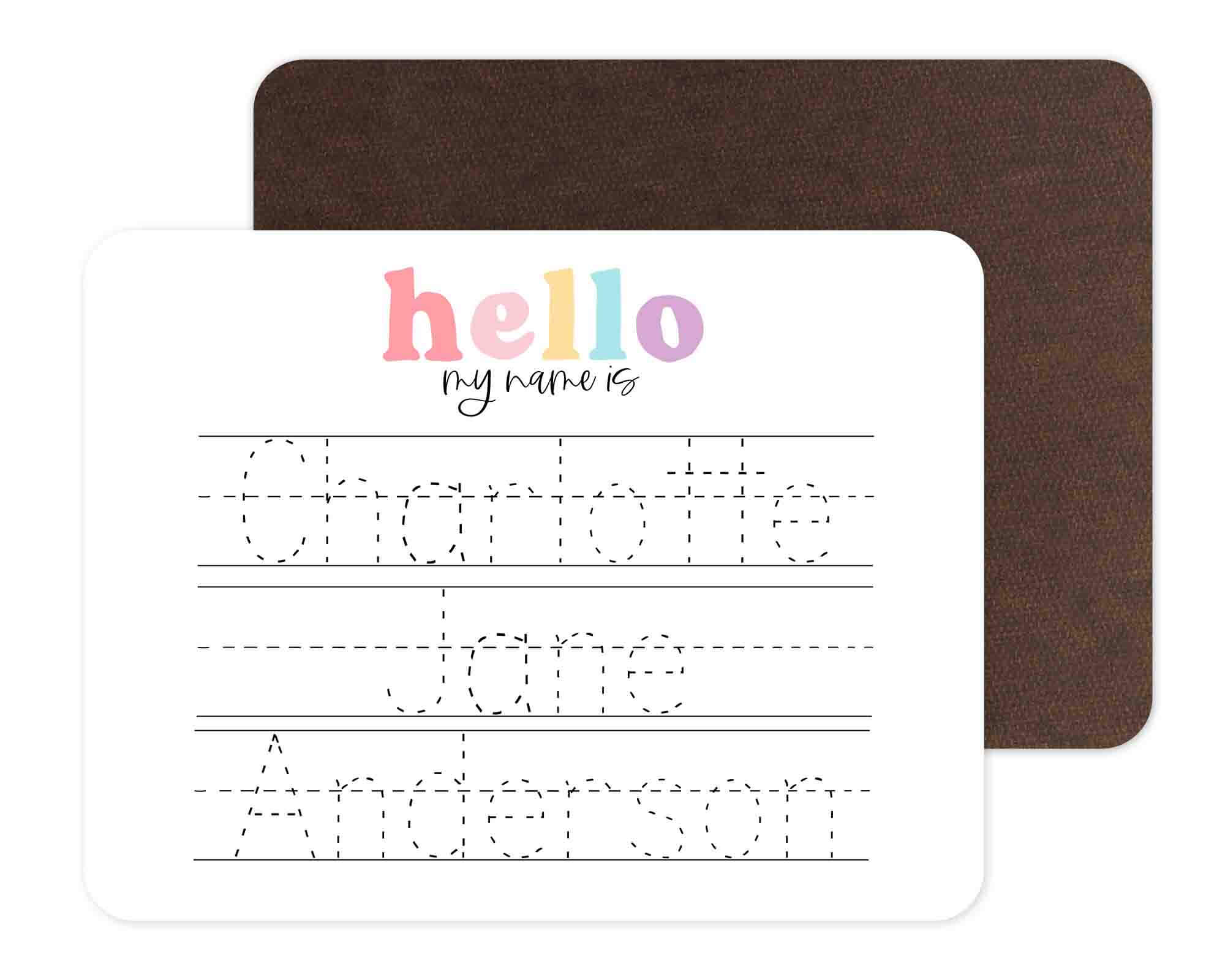 Kids Personalized Whiteboard | Hello My Name Is - Pink - Image 3