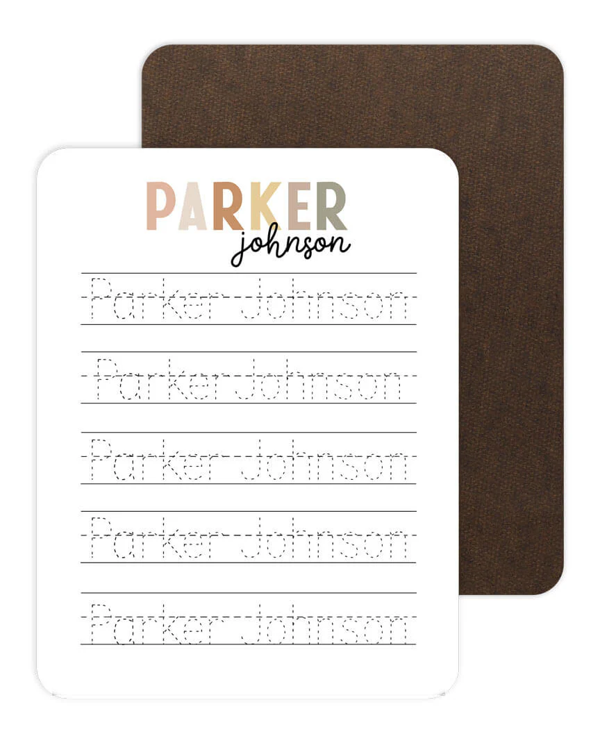Kids Personalized Whiteboard | Hello My Name Is - Rustic Neutrals - Image 2