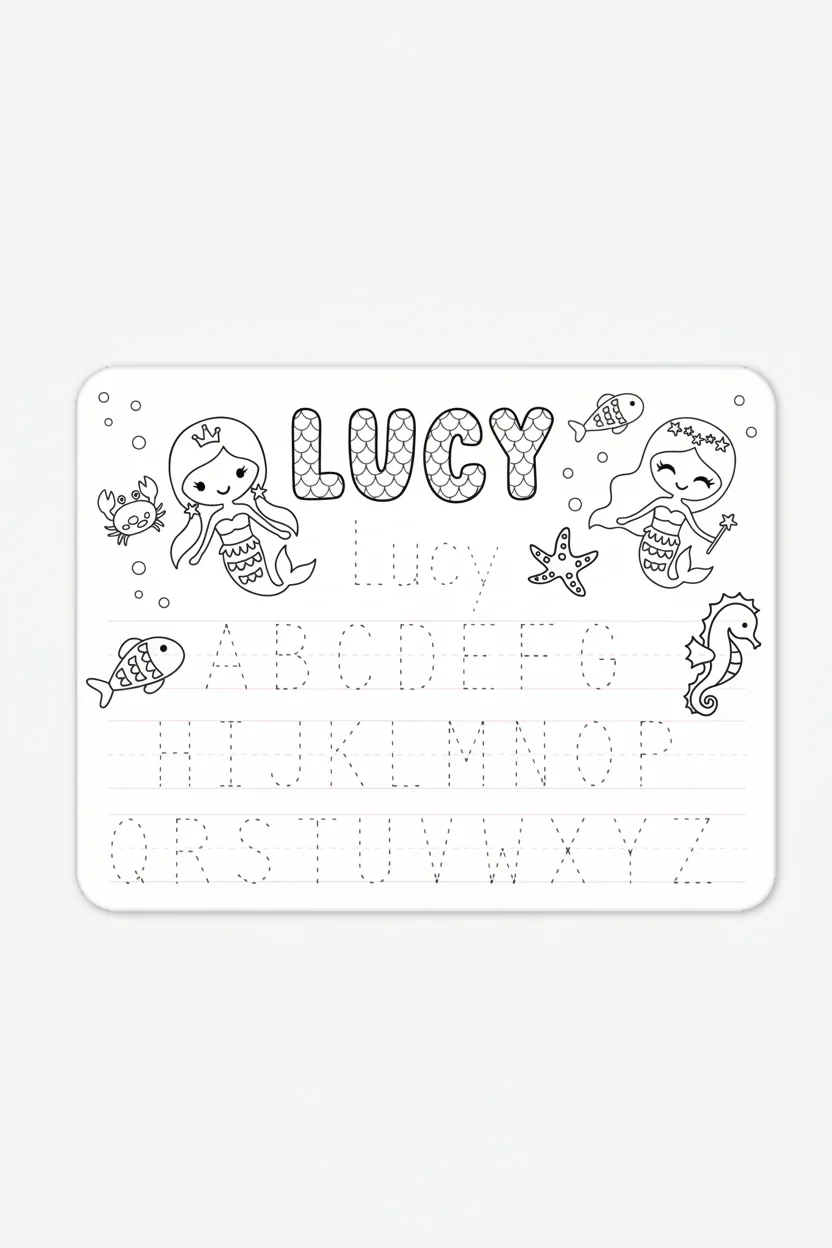 Kids Personalized Whiteboard | Mermaid Magic - Image 2