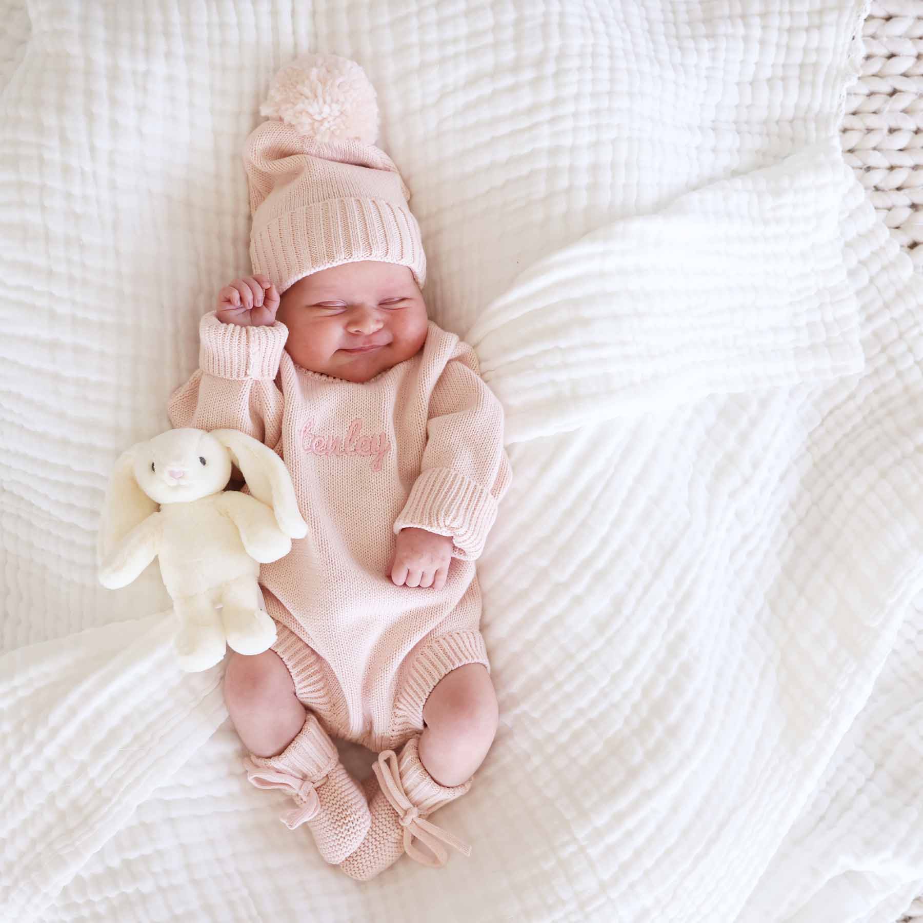 Knit Baby Booties | Tea Rose - Image 3