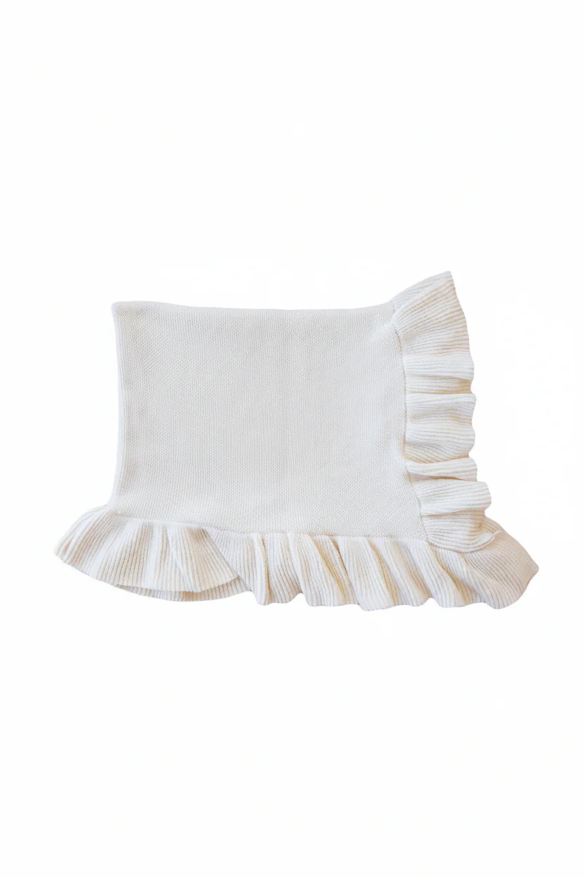Knit Blanket With Ruffle - Image 2