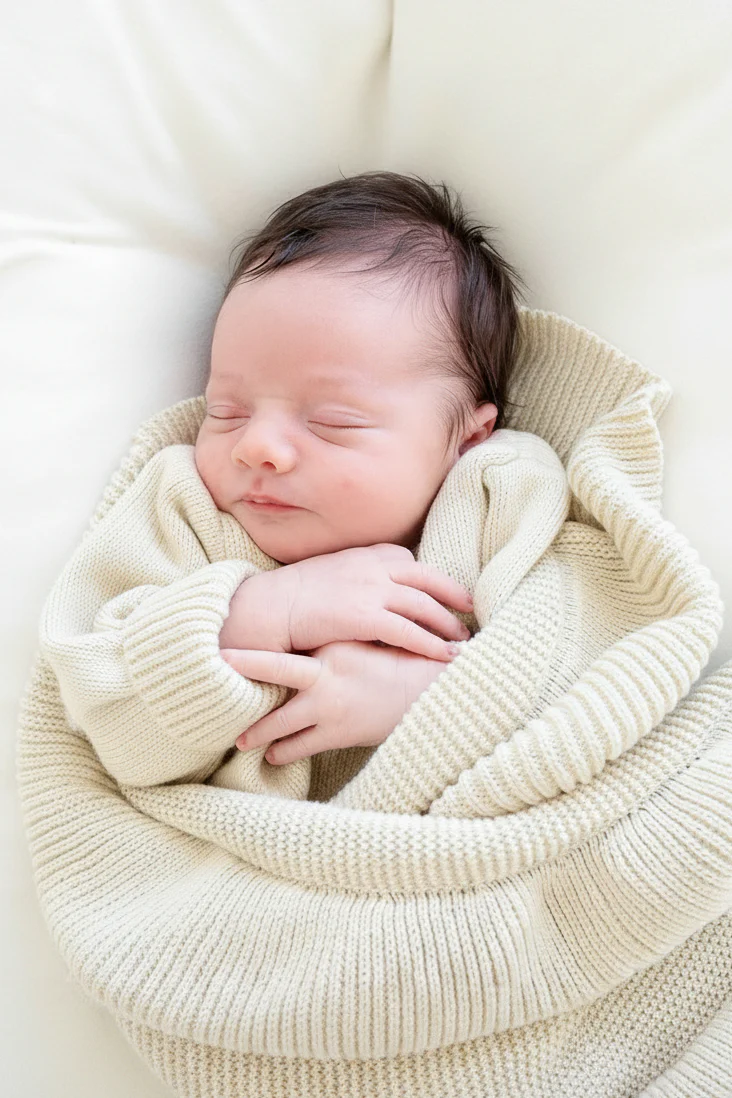 Knit Blanket With Ruffle | Sand