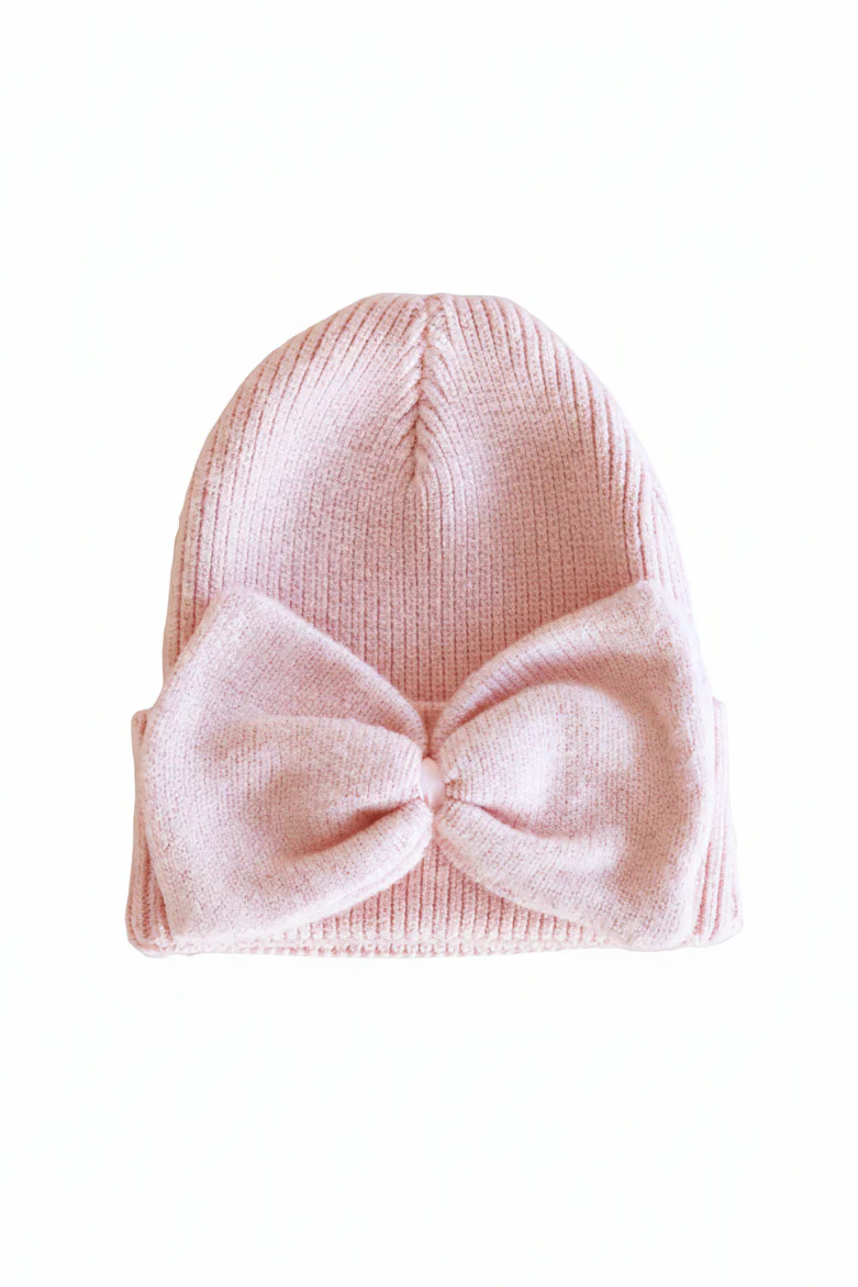 Knit Newborn Bow Beanies - Image 2