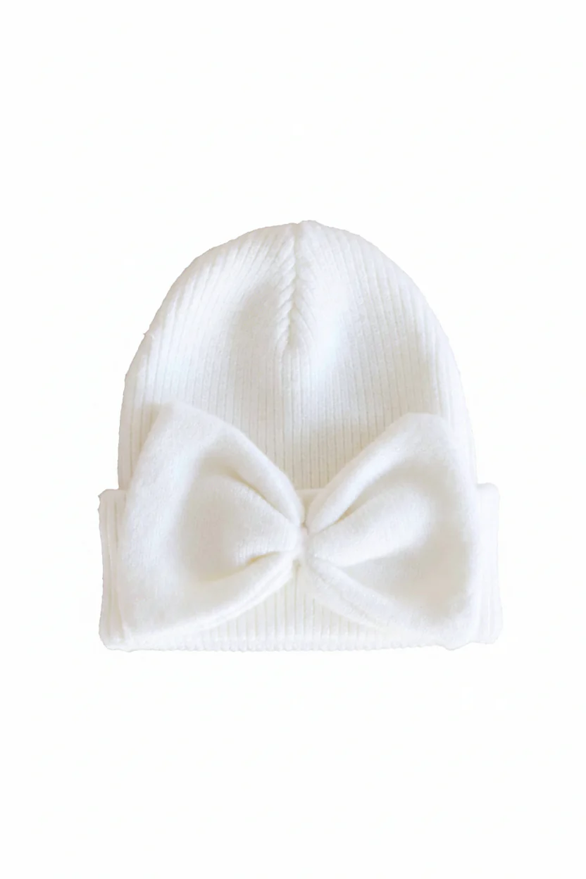 Knit Newborn Bow Beanies - Image 4