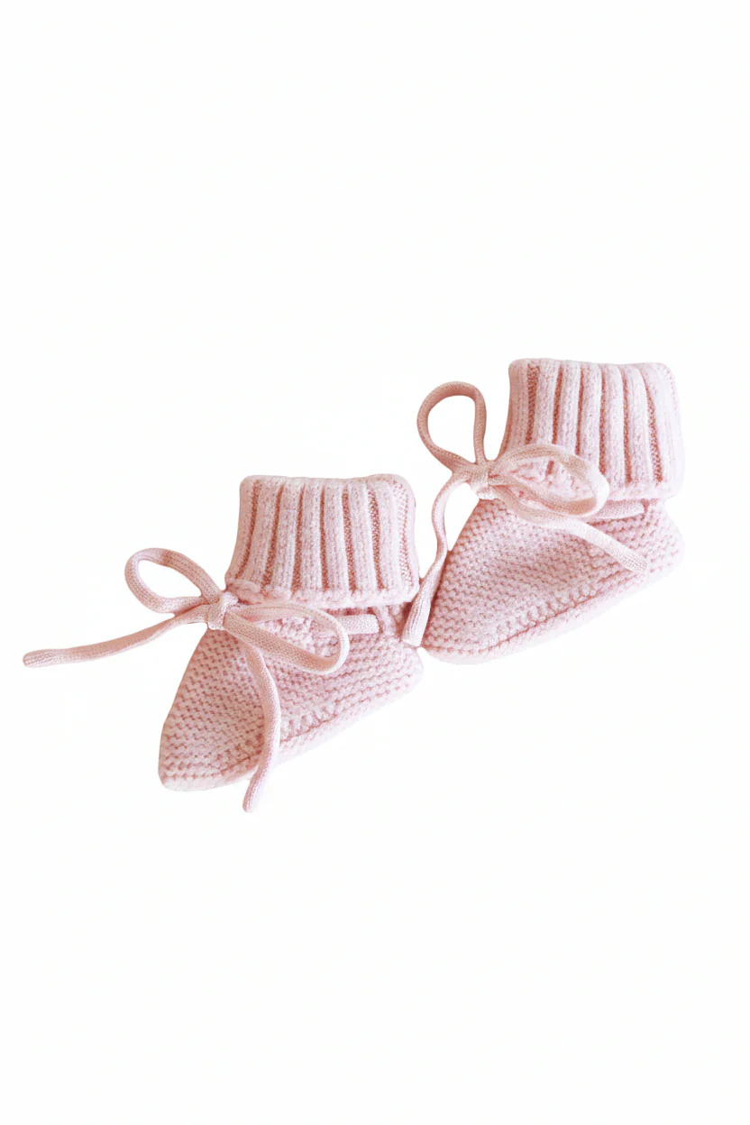 Knit Newborn Bow Booties - Image 2