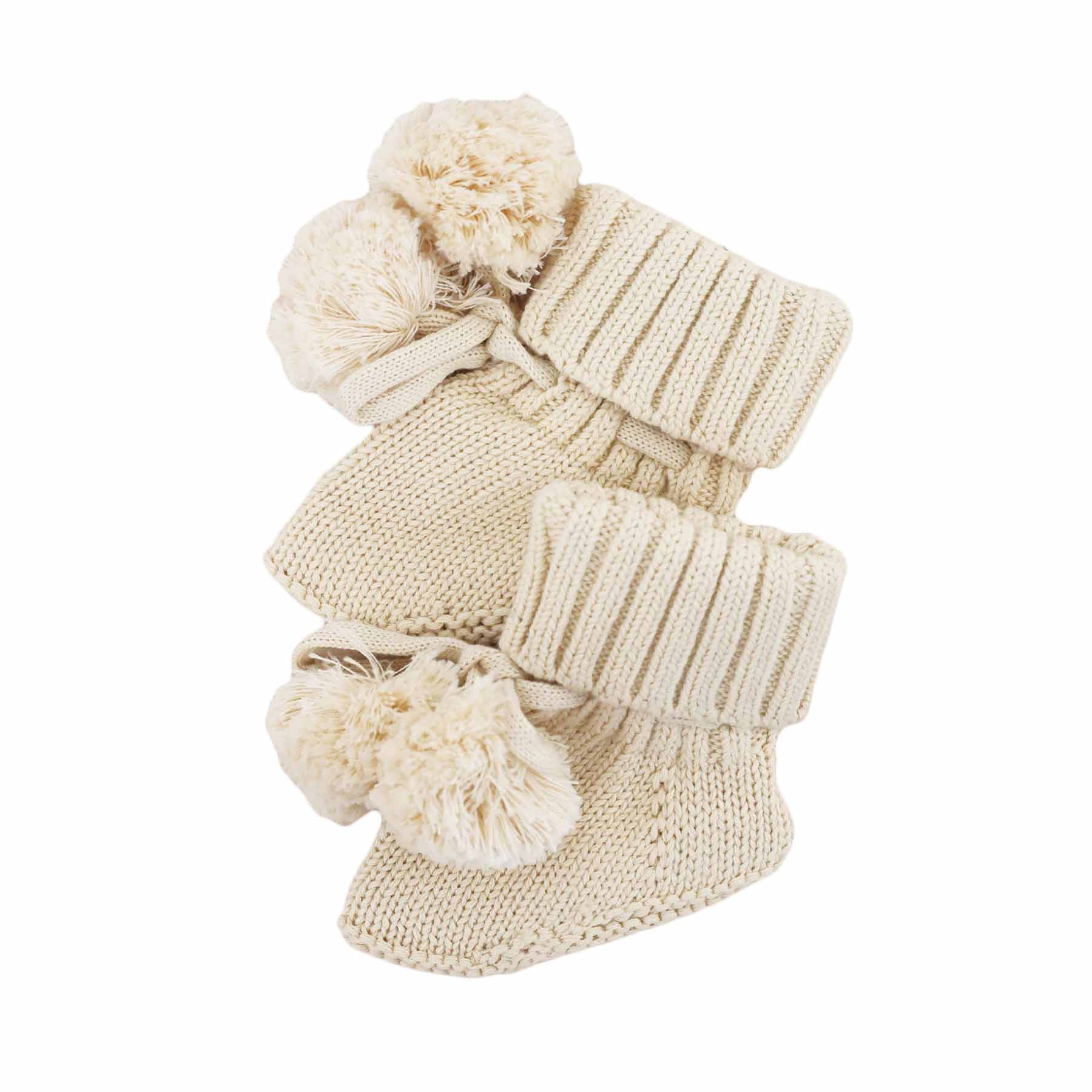 Knit Pom Pom Baby Booties - Image 6
