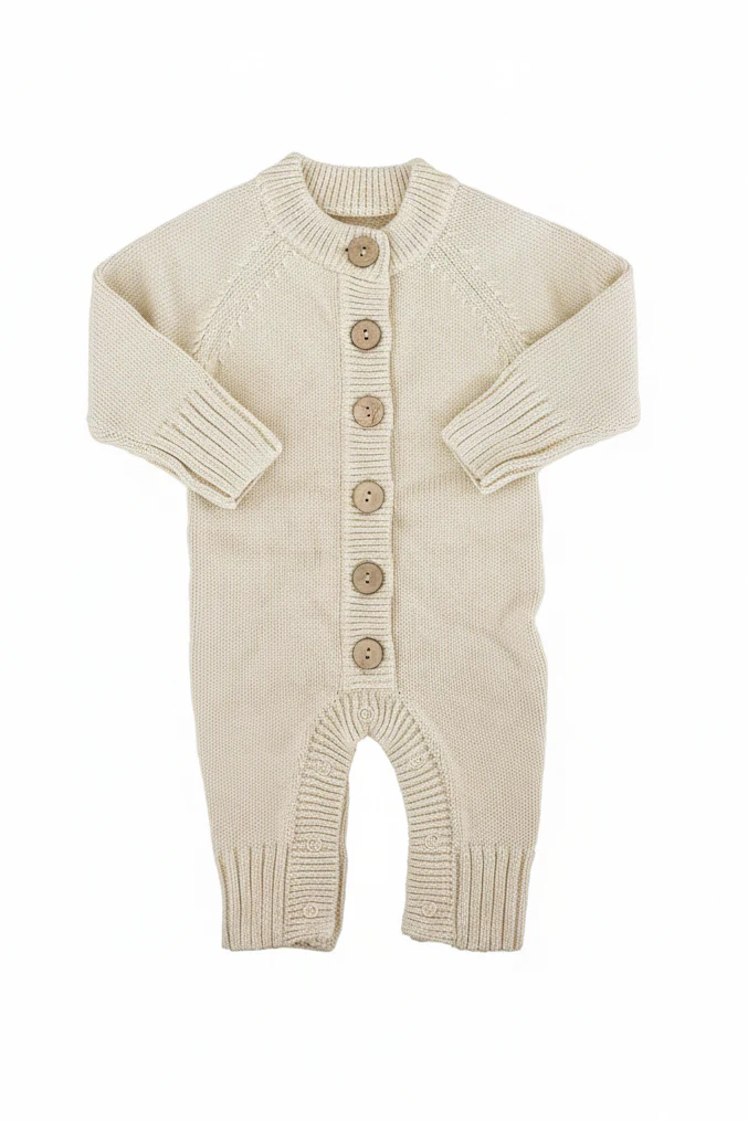 Knit Sweater Button Romper - Image 6