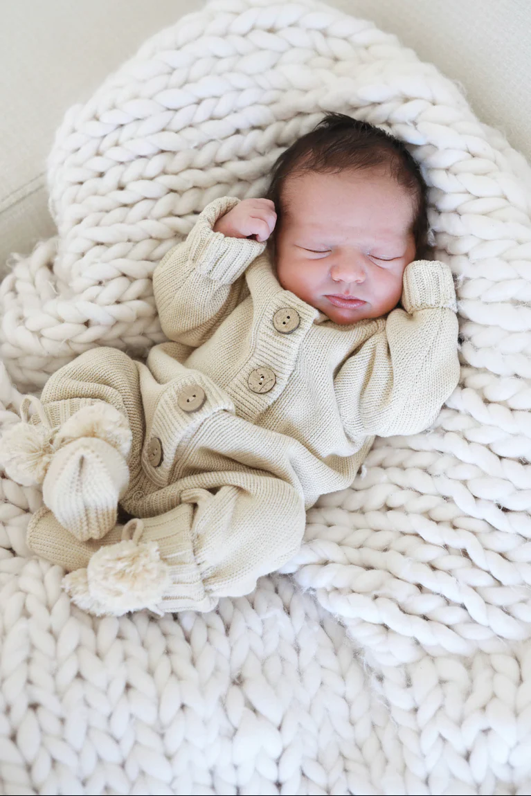 Knit Sweater Button Romper - Image 7