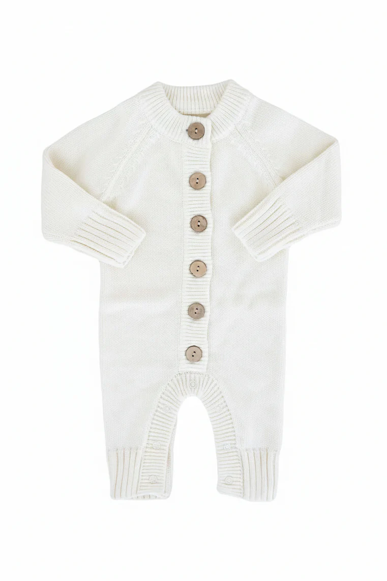 Knit Sweater Button Romper - Image 8