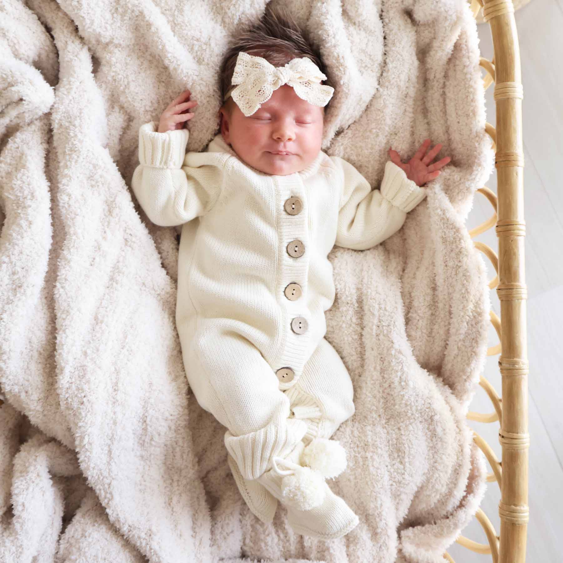 Knit Sweater Button Romper | Ivory - Image 8