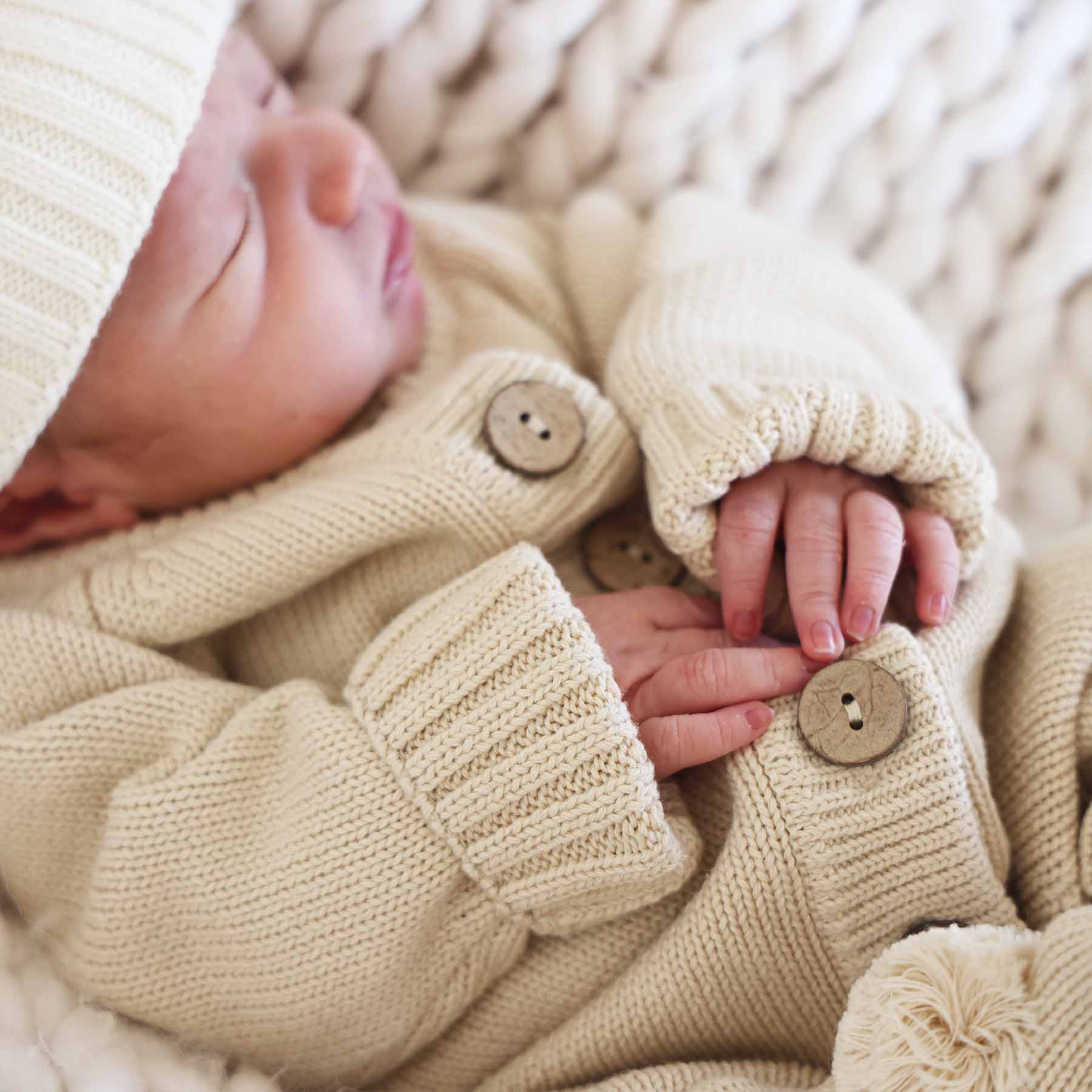 Knit Sweater Button Romper | Sand - Image 4