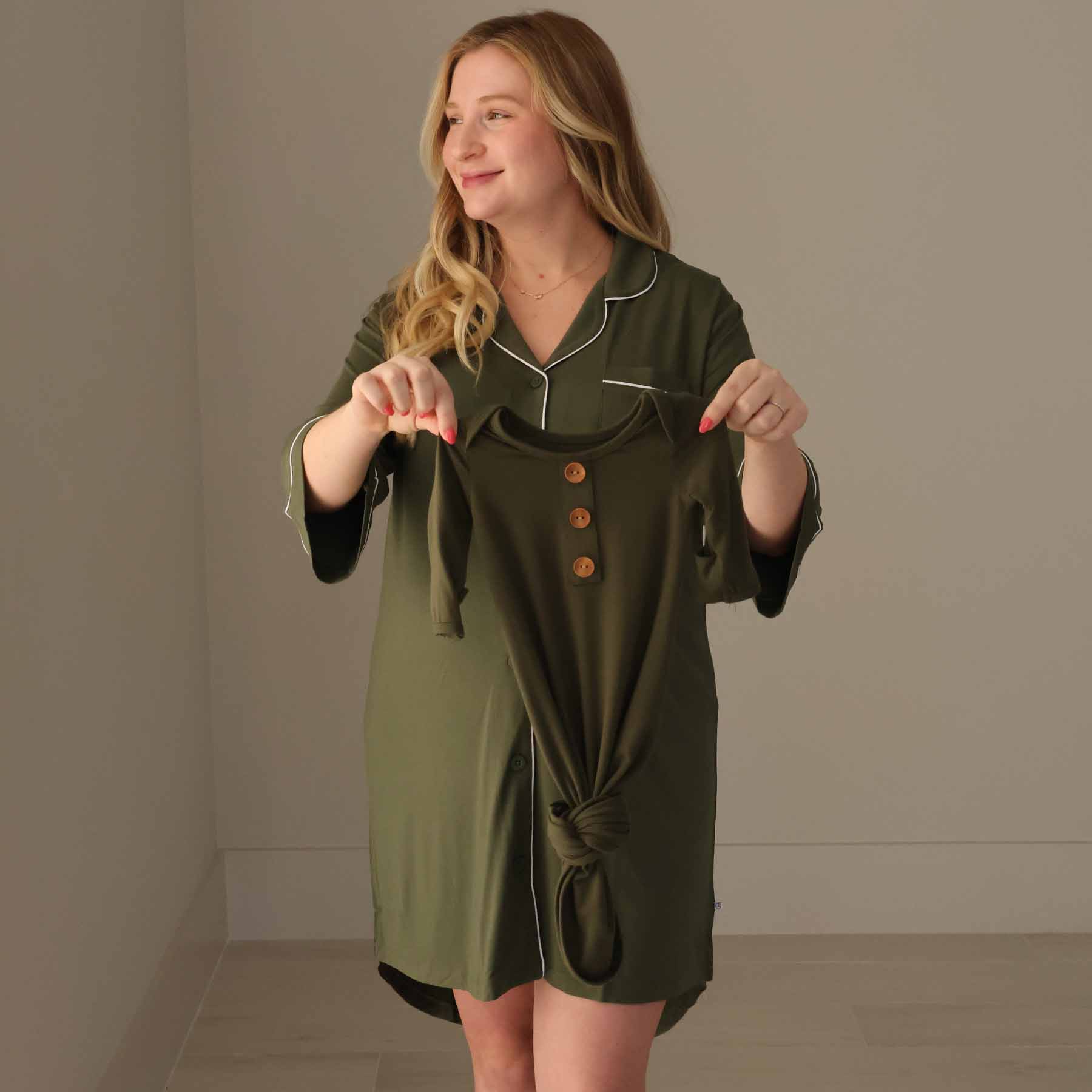 Labor & Delivery Nightgown | Olive - Image 6