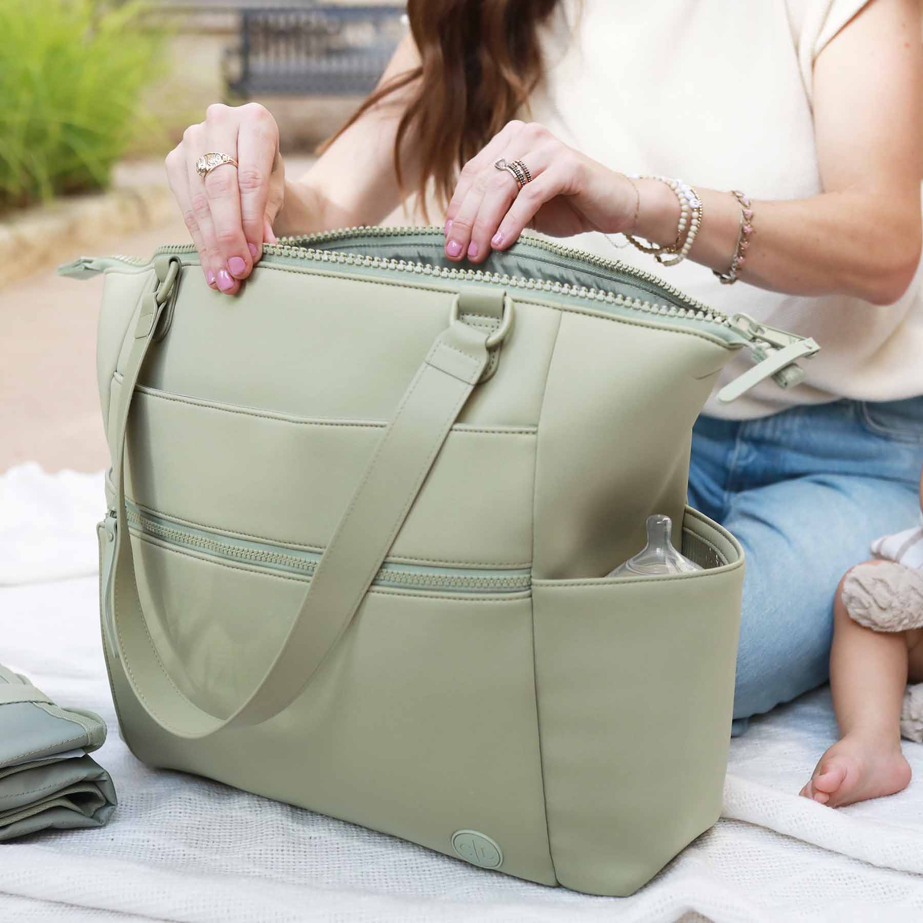 Lane Convertible Diaper Bag Tote | Matcha - Image 6