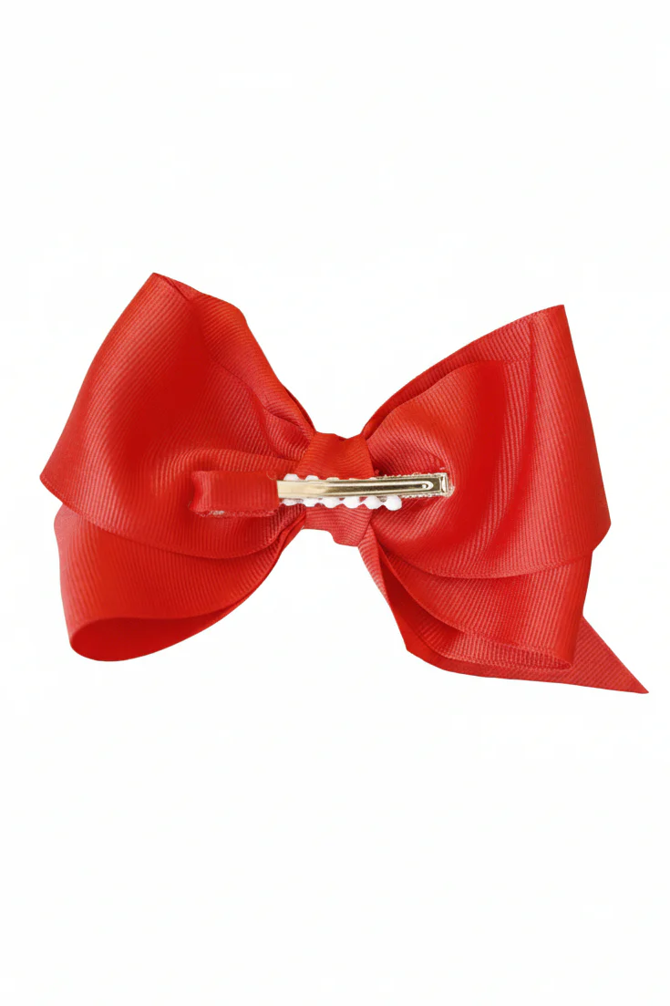 Large Ribbon Bow With Clip | Red - Image 4