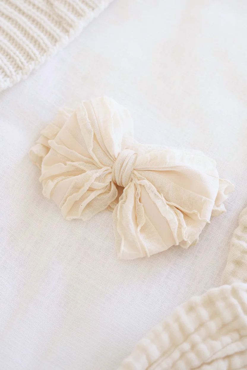 Large Ruffle Knit Bow | Sweet & Simple - Image 3