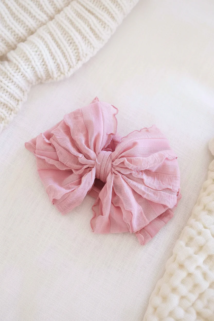 Large Ruffle Knit Bow | Sweet & Simple - Image 4