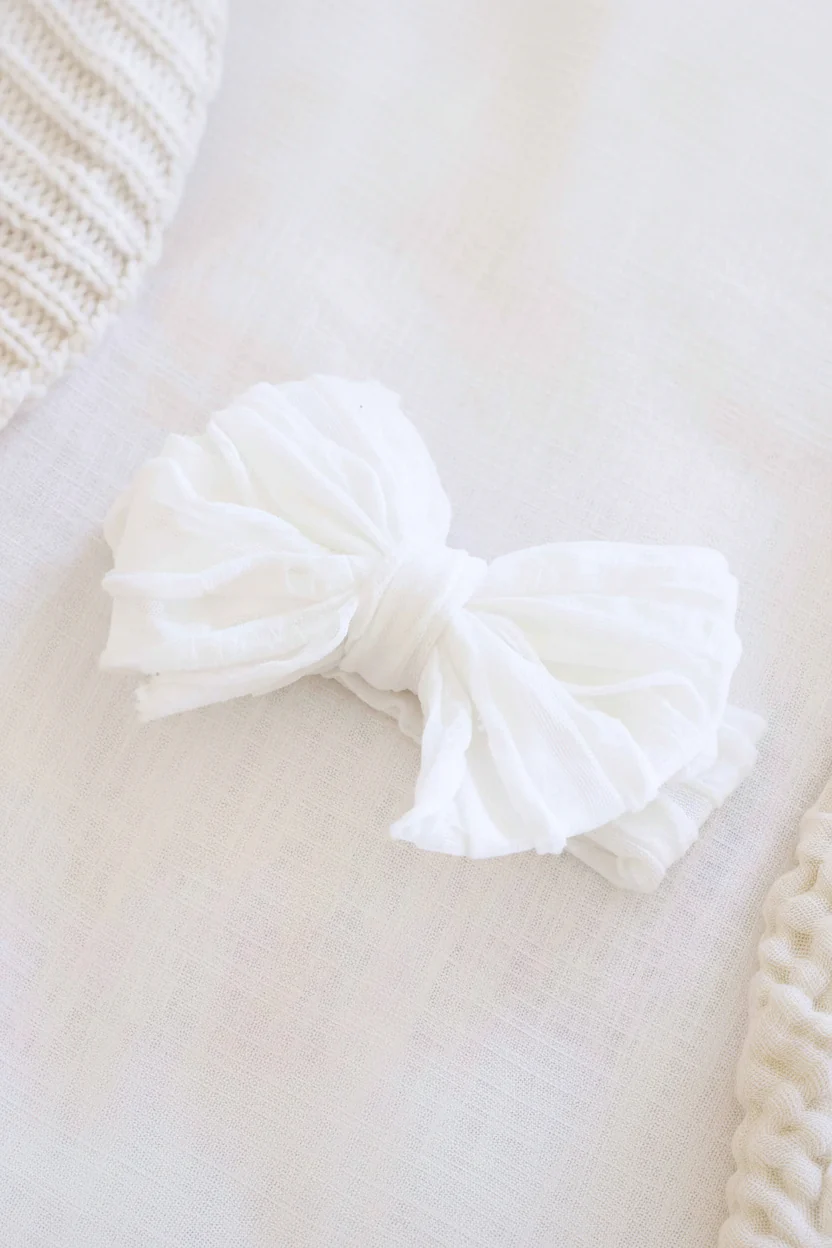 Large Ruffle Knit Bow | Sweet & Simple - Image 2