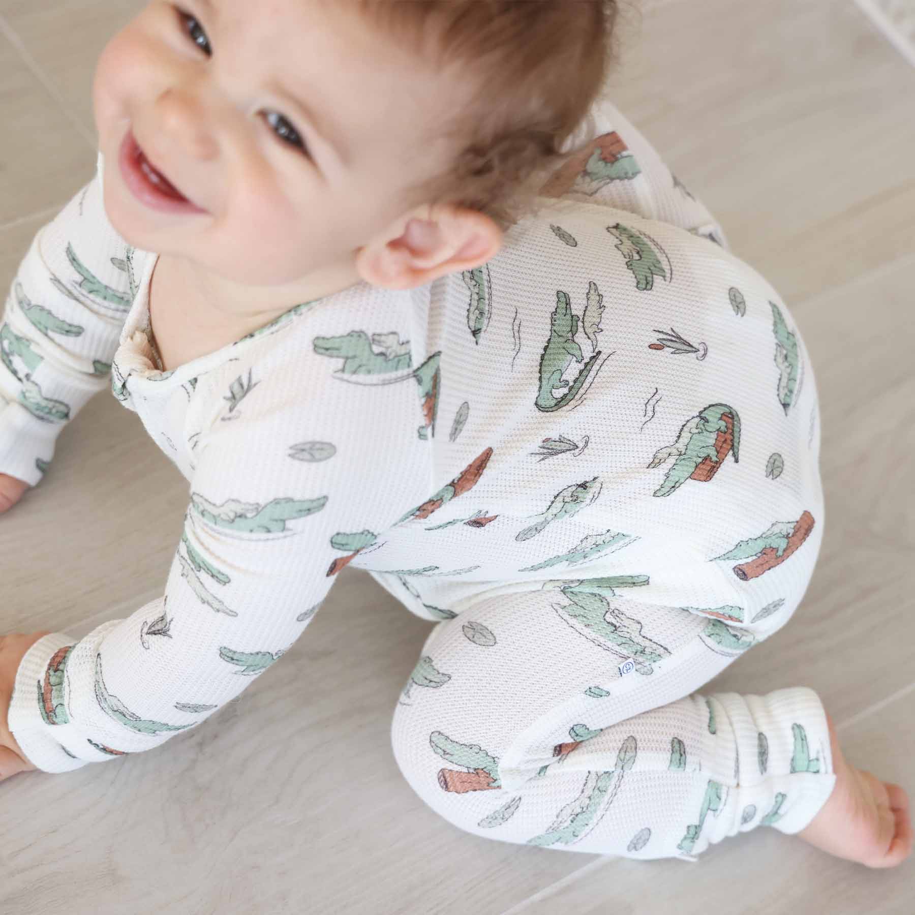 Later Gator Bamboo Waffle Convertible Zip Romper - Image 14