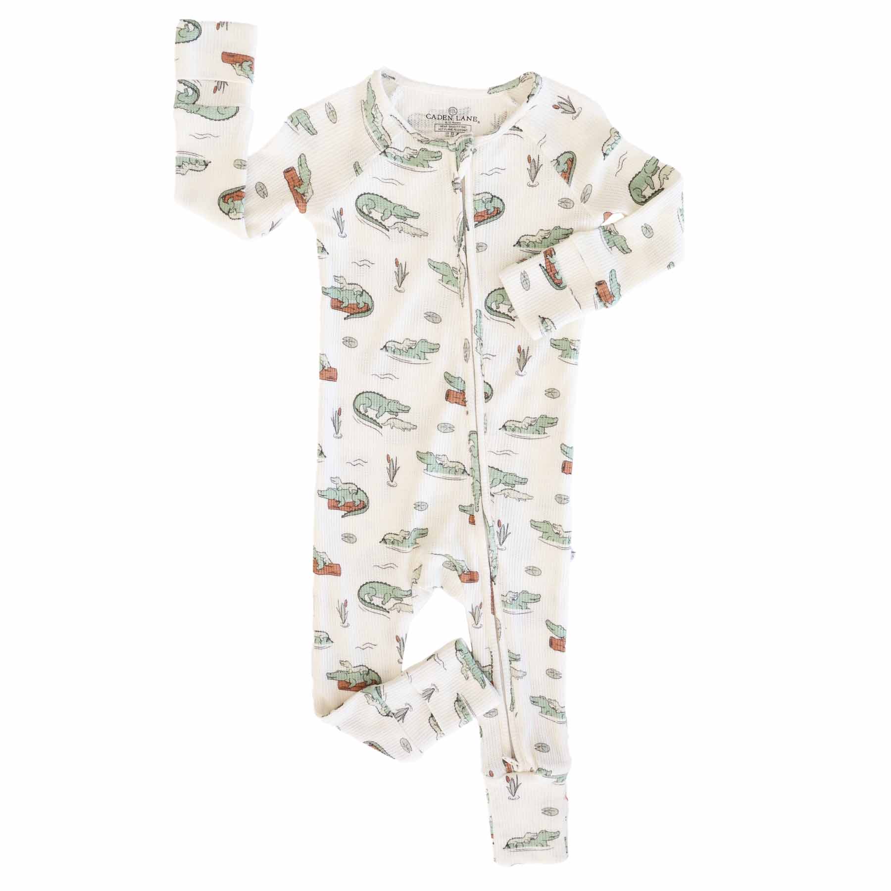 Later Gator Bamboo Waffle Convertible Zip Romper - Image 2