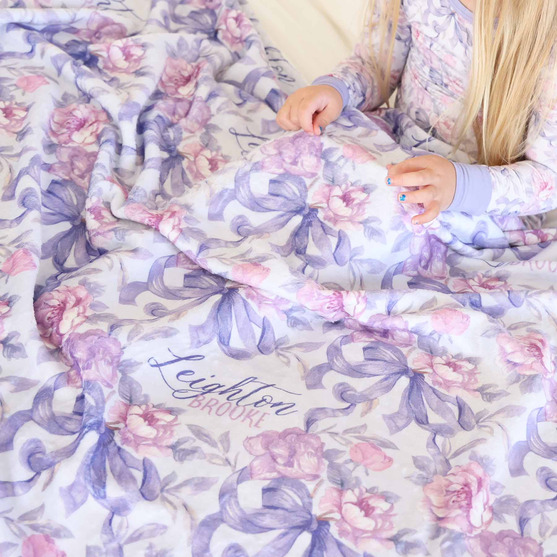 Leighton's Lavender Personalized Kids Blanket - Image 7