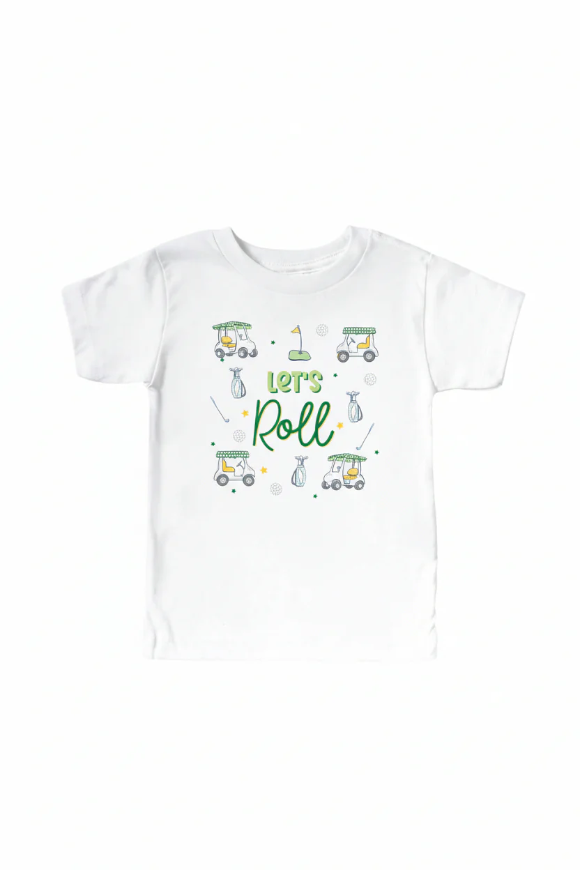 Let's Roll Kids Graphic Tee | White