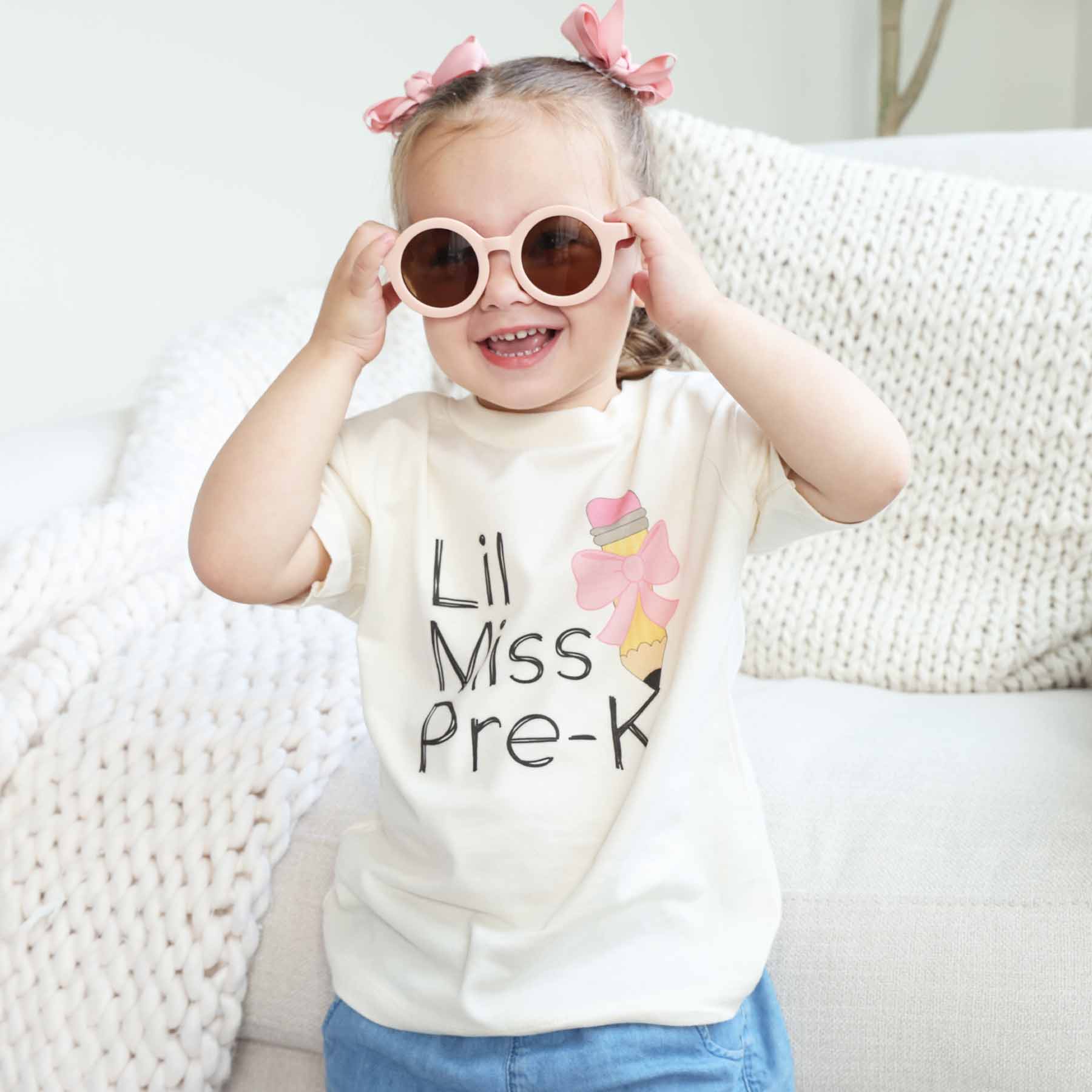 Lil Miss Pre-K Kids Graphic Tee | Natural - Image 4