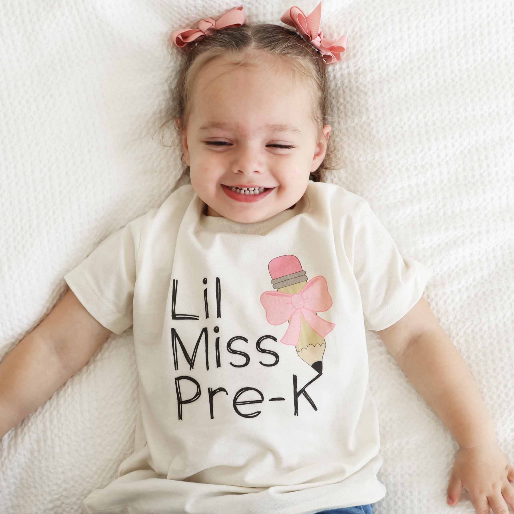Lil Miss Pre-K Kids Graphic Tee | Natural - Image 5