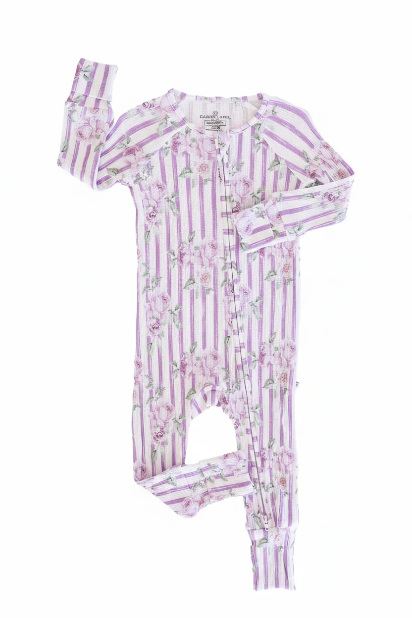 Lila's Lilacs Bamboo Waffle Convertible Zip Romper - Image 2