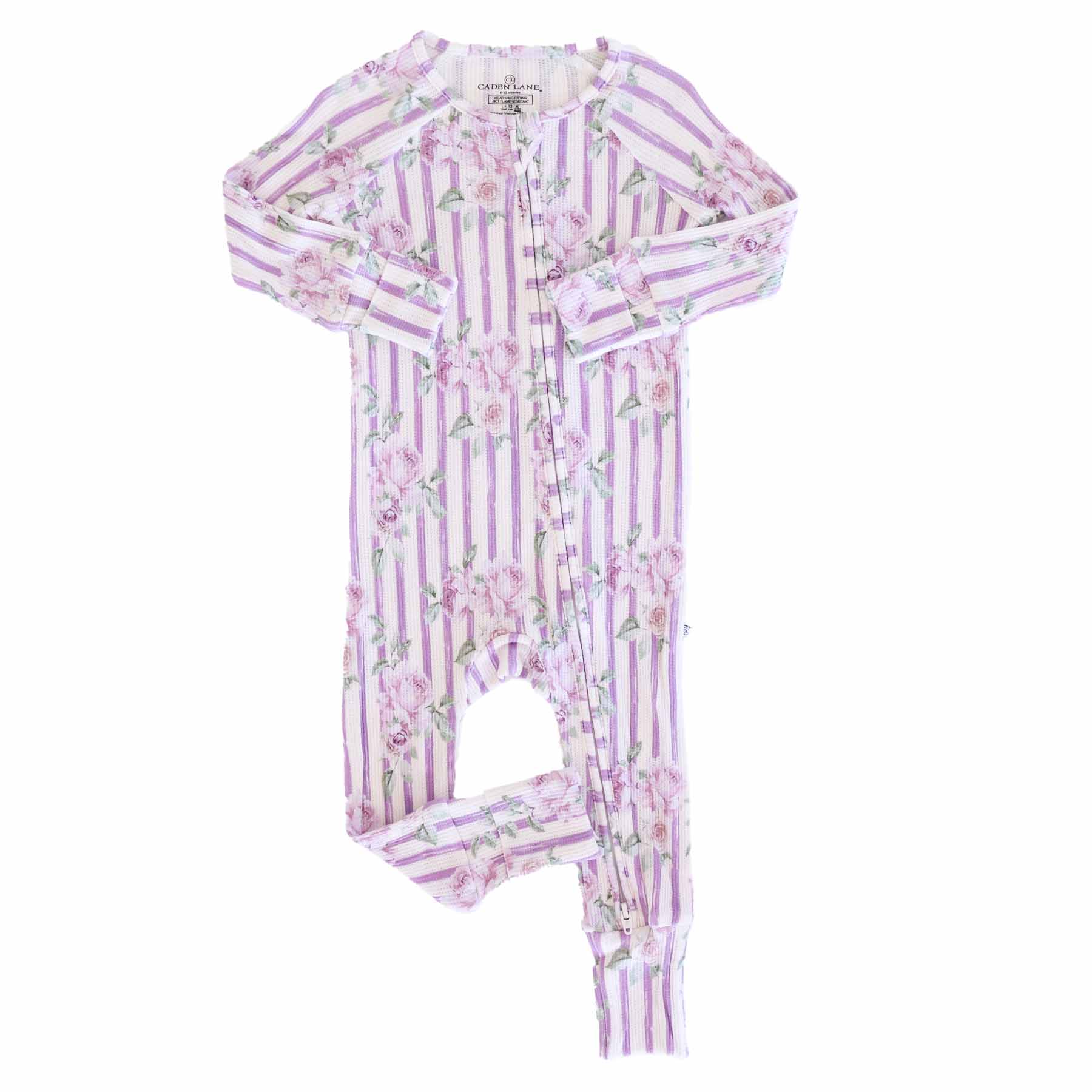 Lila's Lilacs Bamboo Waffle Convertible Zip Romper - Image 6