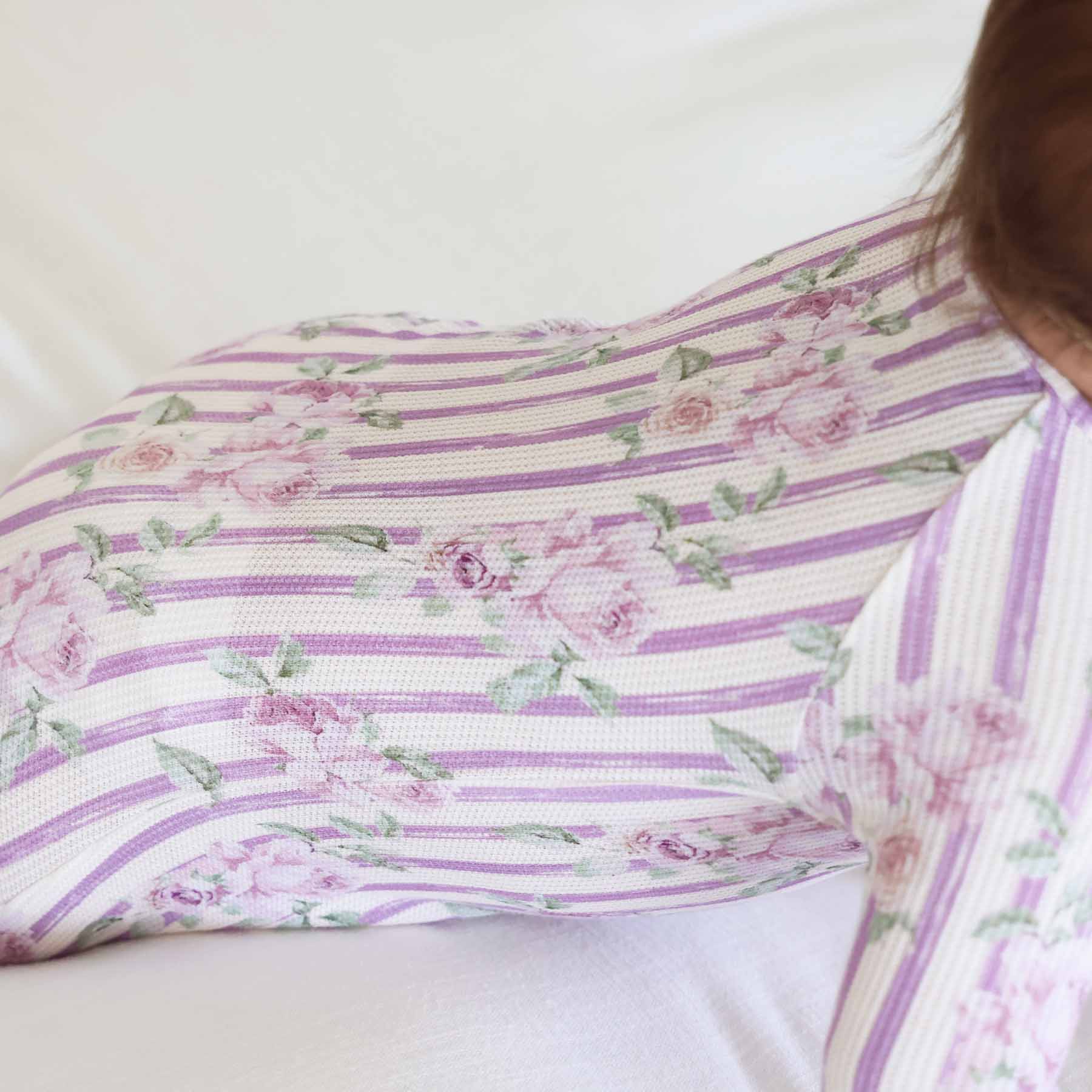 Lila's Lilacs Bamboo Waffle Convertible Zip Romper - Image 8