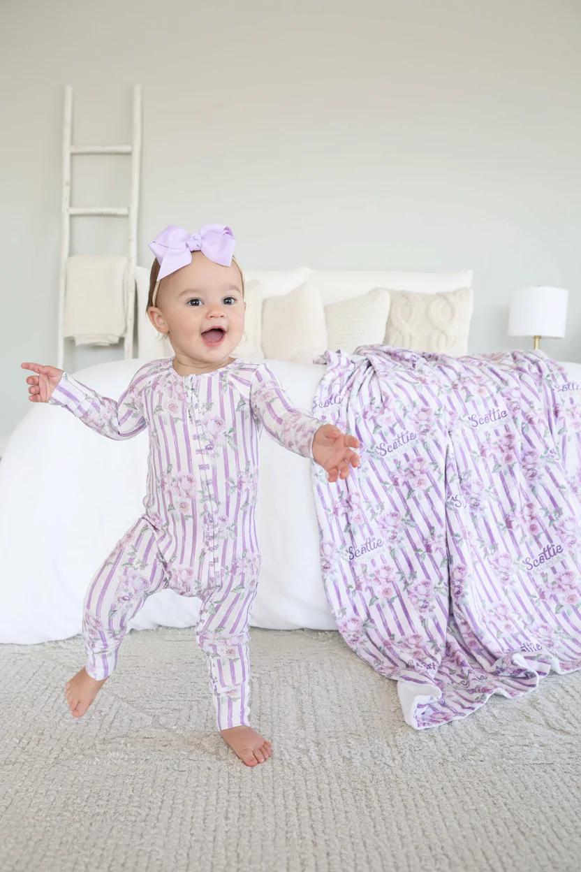 Lila's Lilacs Personalized Kids Blanket - Image 3